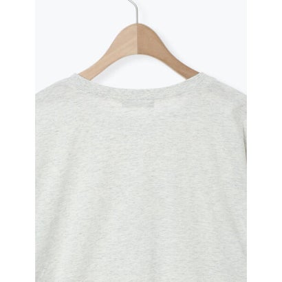 レース付きロゴプリントロングTシャツ （クリーム）｜詳細画像