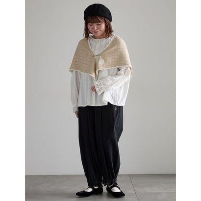 【SA刺繍】裾ギャザーパンツ （チェック）｜詳細画像