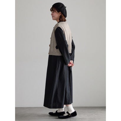 【SA刺繍】ピンタックワンピース （キナリ）｜詳細画像
