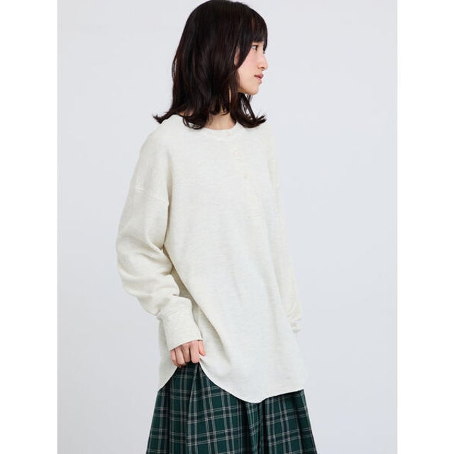 前後2WAYヘンリーネックプルオーバー （キナリ）