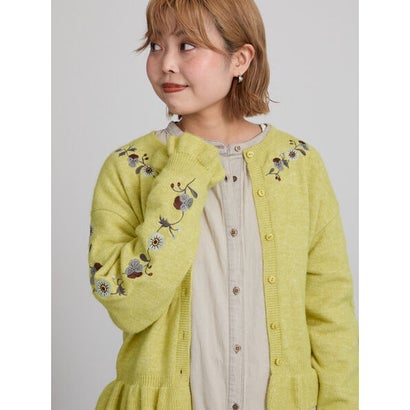 【マカベアリス×Samansa Mos2】刺繍ニットカーディガン （イエロー）｜詳細画像