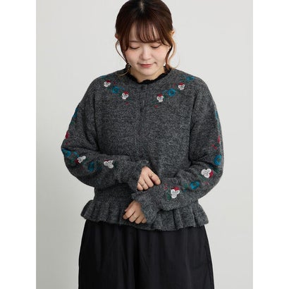 【マカベアリス×Samansa Mos2】刺繍ニットカーディガン （イエロー）｜詳細画像