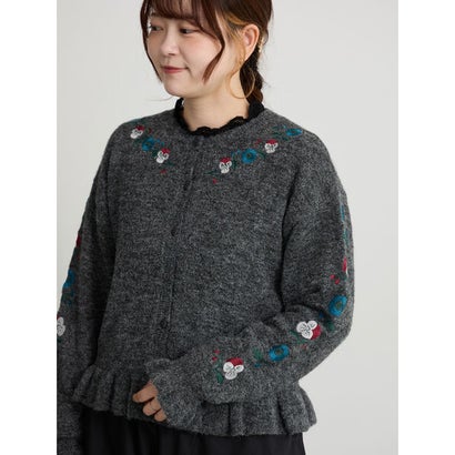 【マカベアリス×Samansa Mos2】刺繍ニットカーディガン （ベージュ）｜詳細画像
