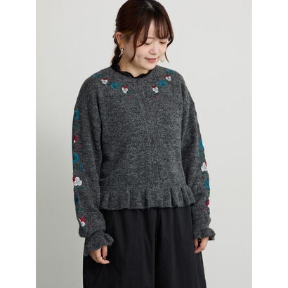 【マカベアリス×Samansa Mos2】刺繍ニットカーディガン （ベージュ）｜詳細画像