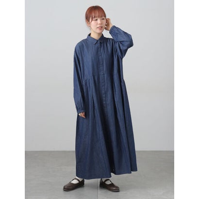 綿麻シャツワンピース （マスタード）｜詳細画像