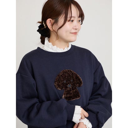 サマンサ モスモス Samansa Mos2 アニマル柄モール刺繍スウェット （オフホワイト）｜詳細画像