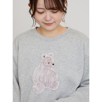 サマンサ モスモス Samansa Mos2 アニマル柄モール刺繍スウェット （ネイビー）｜詳細画像