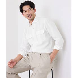 リネンワンピースカラーシャツ （ホワイト）