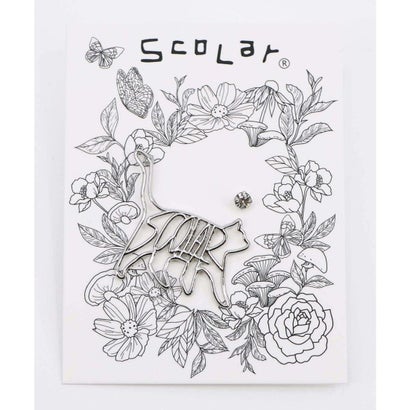 SCOLARシルエットネコピアス （グレー）｜詳細画像