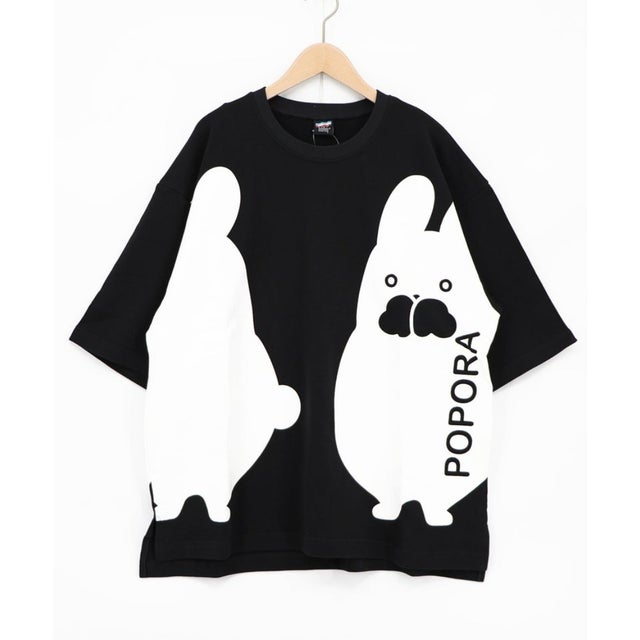 エンドレスポポラ柄Tシャツ （ブラック）