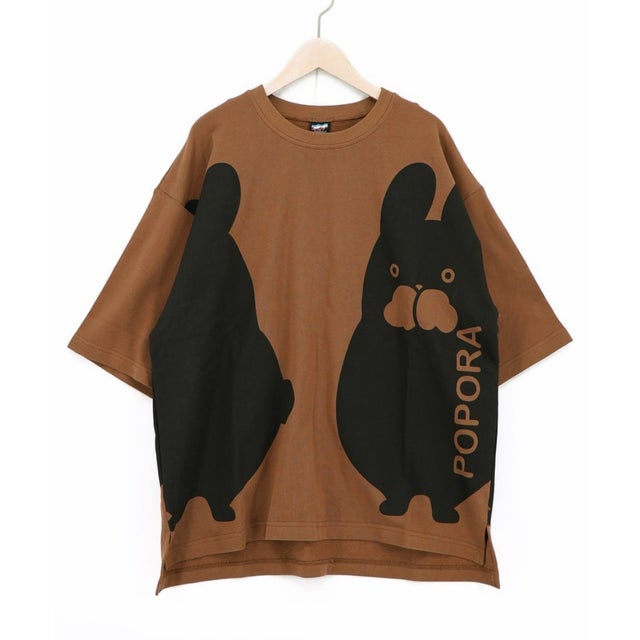 エンドレスポポラ柄Tシャツ （ブラウン）