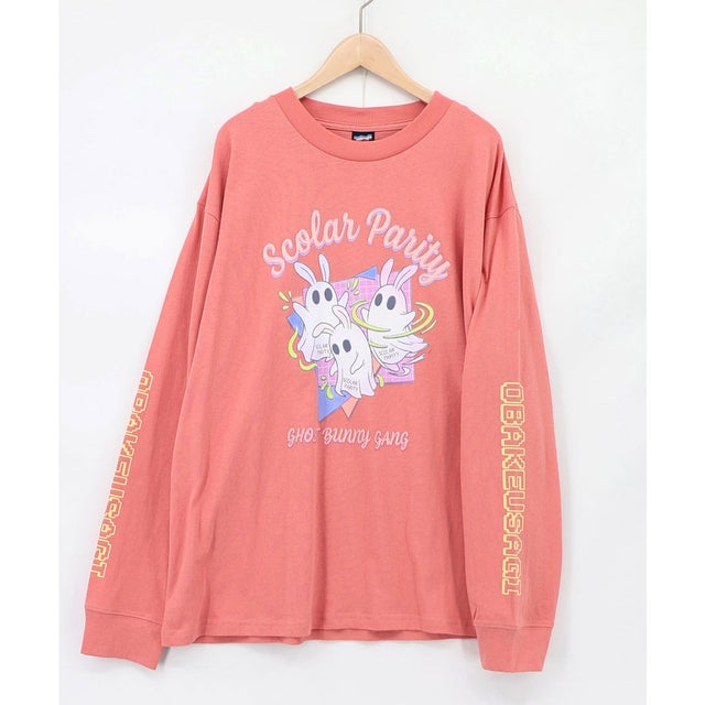 ぐるぐるおばけウサギTシャツ （ピンク）