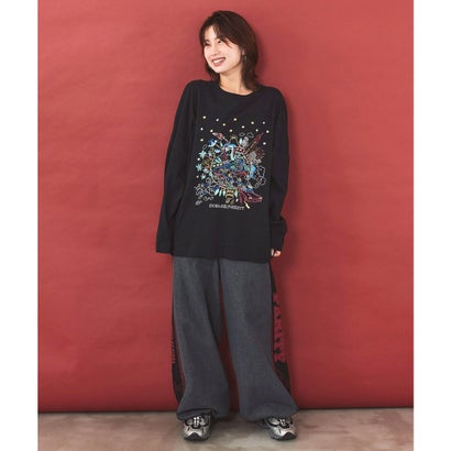 Parityキャラ 惑星ラメプリントTシャツ （ブラック）｜詳細画像