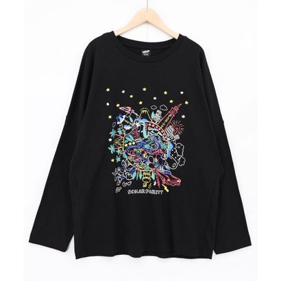 Parityキャラ 惑星ラメプリントTシャツ （ブラック）｜詳細画像