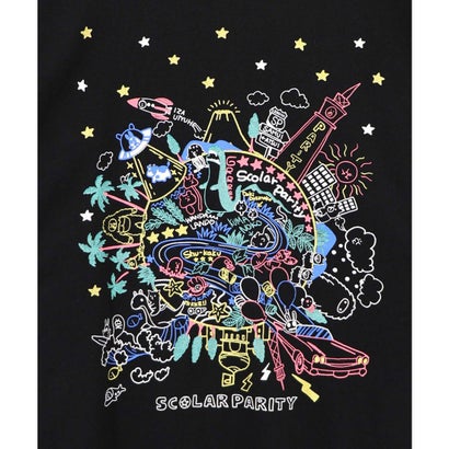 Parityキャラ 惑星ラメプリントTシャツ （ブラック）｜詳細画像