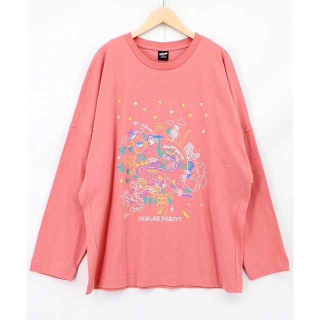 Parityキャラ 惑星ラメプリントTシャツ （ピンク）