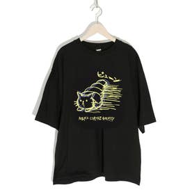ネココロネプリントTシャツ （ブラック）