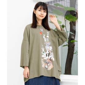 スカラー ScoLar どうぶつたちのサーカス団プリントチュニック
