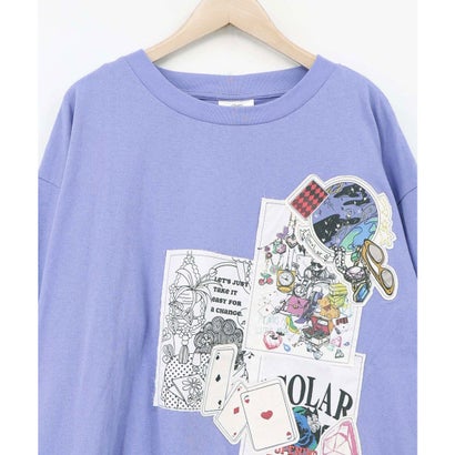 ワッペン風アップリケ刺繍Tシャツ （ブラック）｜詳細画像