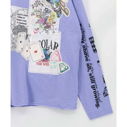 ワッペン風アップリケ刺繍Tシャツ （ブラック）｜詳細画像