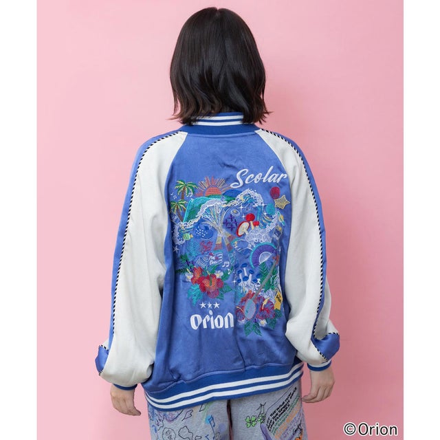 orion×リゾートフェス刺繍スカジャン （ネイビー）
