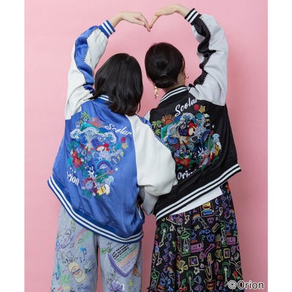 orion×ScoLar リゾートフェス刺繍スカジャン （ブラック）｜詳細画像