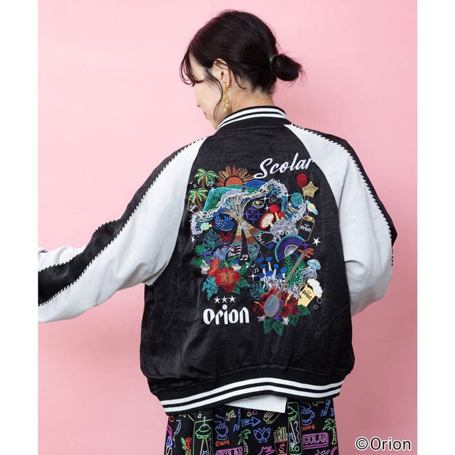 orion×リゾートフェス刺繍スカジャン （ブラック）