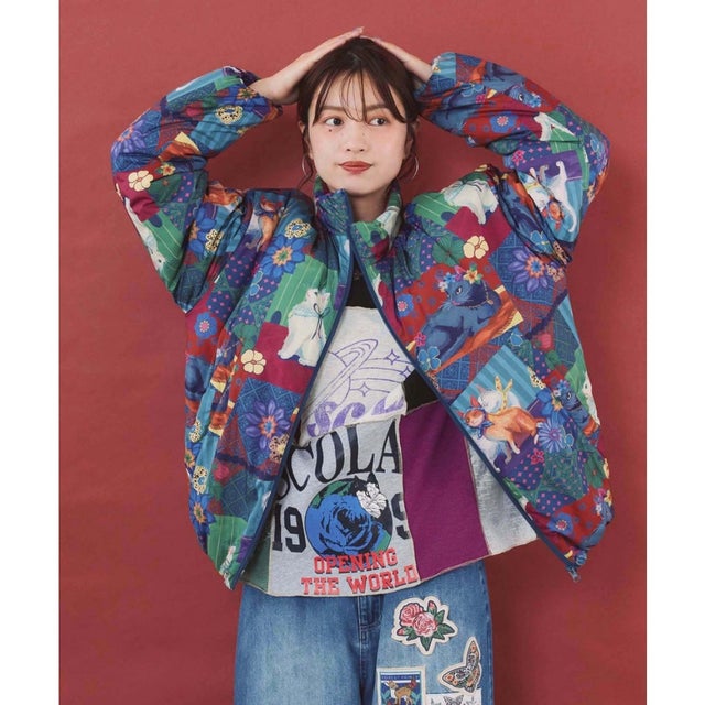 2柄展開 シンサレート中綿入りブルゾン （ネイビー）