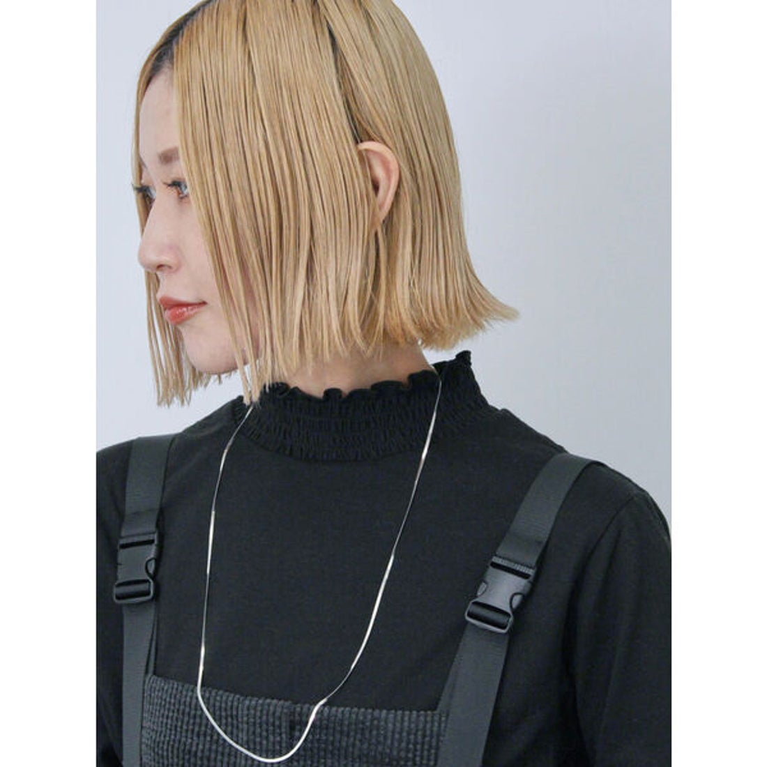 サマンサモスモス ブルー Samansa Mos2 blue シャーリング衿プル 