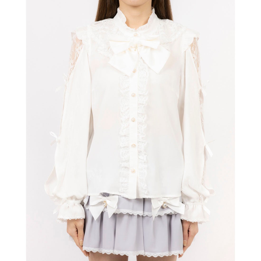 シークレットハニー Secret Honey 袖スリットレースラッフルブラウス