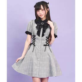 シークレットハニー Secret Honey ウエストレースアップ半袖ワンピース
