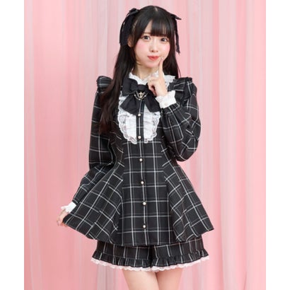 シークレットハニー Secret Honey アクセサリーリボンレースフリルセットアップ （チェッククロ）｜詳細画像