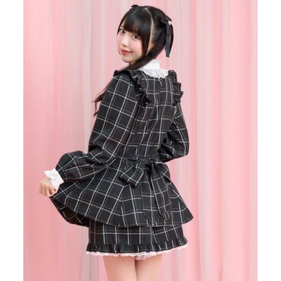 シークレットハニー Secret Honey アクセサリーリボンレースフリルセットアップ （チェッククロ）｜詳細画像