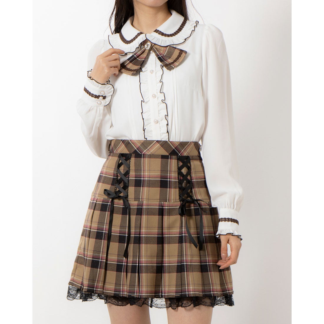シークレットハニー Secret Honey クロスタイ付フリルブラウス 