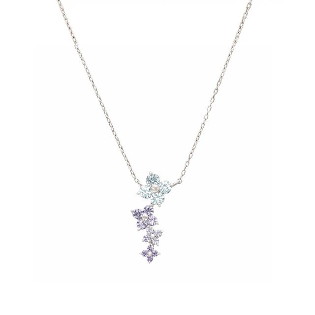 フラワーモチーフバンド グラデーション ネックレス (SILVER rhodiumメッキ)