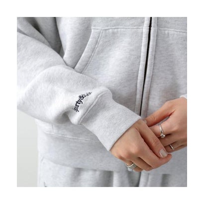 SPORTY＆RICH パーカー LA Serif Zip Hoodie ST094714669 （GY03/Heather-Gray/グレー）｜詳細画像