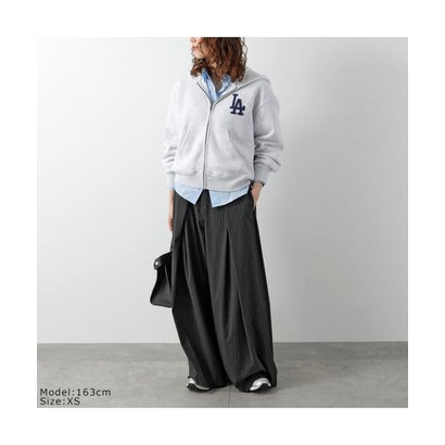 SPORTY＆RICH パーカー LA Serif Zip Hoodie ST094714669 （GY03/Heather-Gray/グレー）｜詳細画像