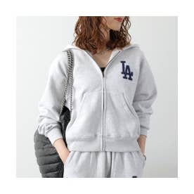 SPORTY＆RICH パーカー LA Serif Zip Hoodie ST094714669 （GY03/Heather-Gray/グレー）