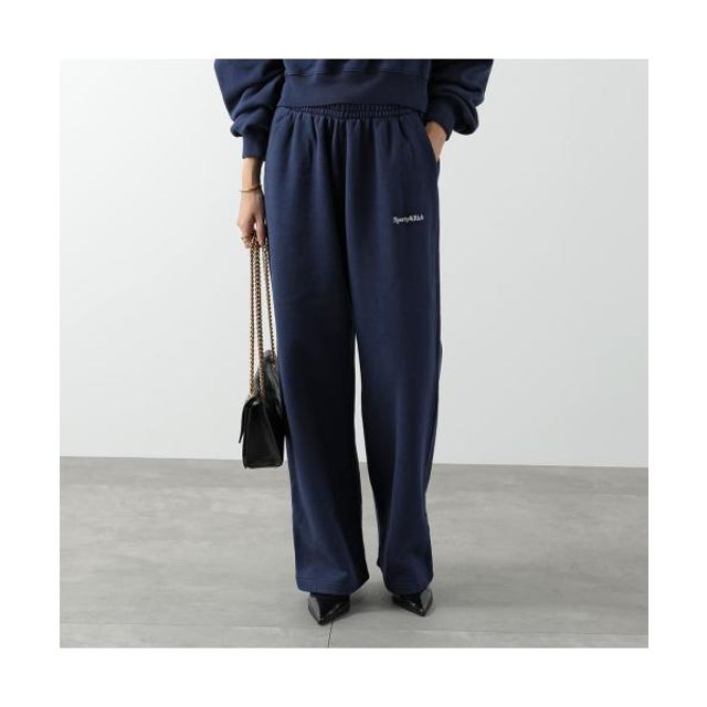 SPORTY＆RICH パンツ Blakely Serif Logo Wide PA08884300 （BL106/Dark-Navy/ネイビー）