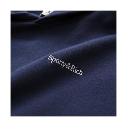 SPORTY＆RICH パーカー Elaine Serif Logo Hoodie ST11084300 （BL106/DarkNavy/ネイビー）｜詳細画像