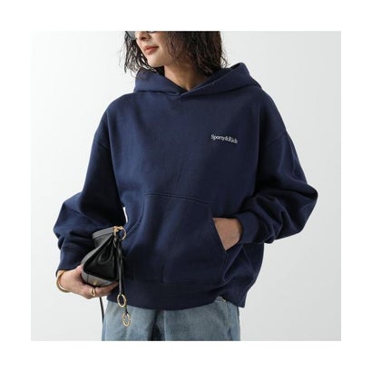 SPORTY＆RICH パーカー Elaine Serif Logo Hoodie ST11084300 （BL106/DarkNavy/ネイビー）｜詳細画像