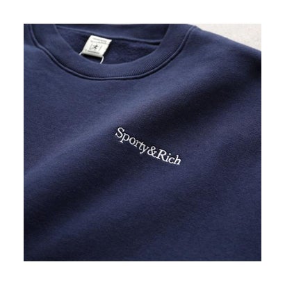 スポーティアンドリッチ Sporty&Rich SPORTY＆RICH トレーナー Emmett Serif Crewneck ST10384300 （BL106/Dark-Navy）｜詳細画像