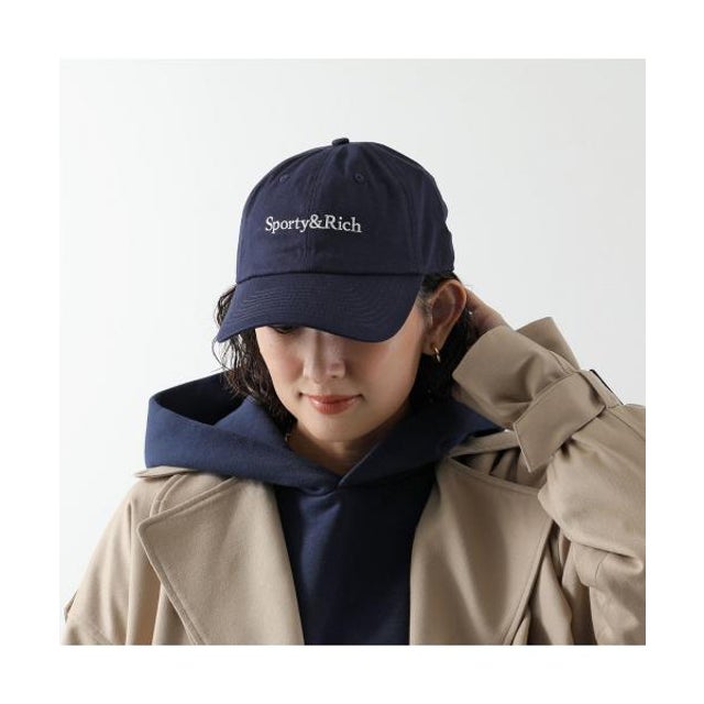 SPORTY＆RICH キャップ AC04084300 ロゴ刺繍 （BL106/Dark-Navy）