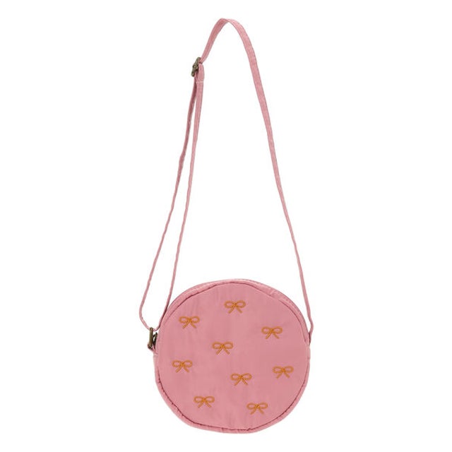 リボン刺繍ポシェット （ピンク）