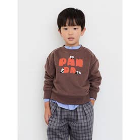 パンダ刺繍ロゴトレーナー （ブラウン）