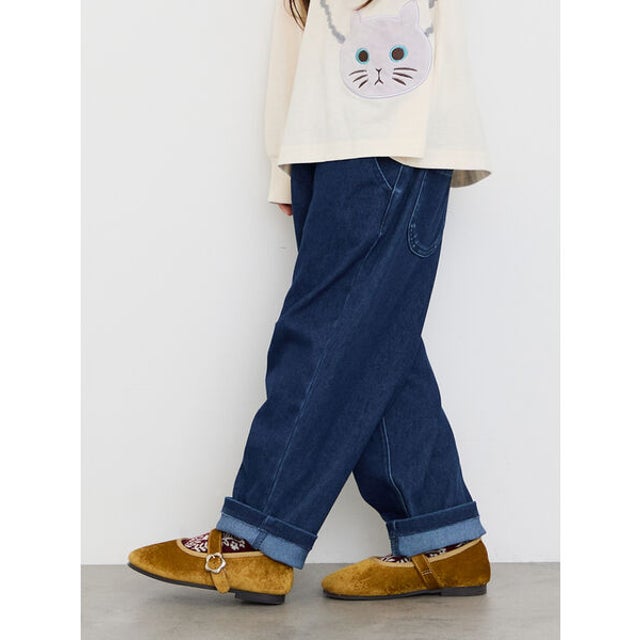 柄アソートカットテーパードパンツ （ブルー）