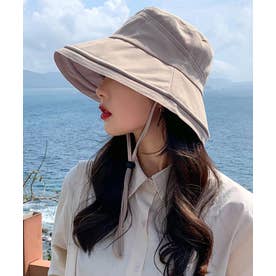 UV対策サマーハット つば広 小顔 紫外線対策 バケットハット 帽子 おしゃれ 韓国ファッション （ライトブラウン）