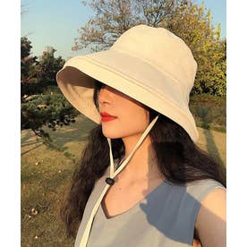 UV対策サマーハット つば広 小顔 紫外線対策 バケットハット 帽子 おしゃれ 韓国ファッション （ベージュ）