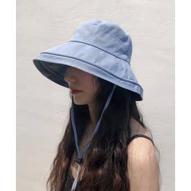 UV対策サマーハット つば広 小顔 紫外線対策 バケットハット 帽子 おしゃれ 韓国ファッション （ブルーグレー）