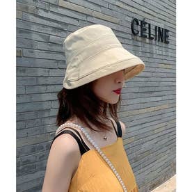 折りたためるサマーハット つば広 小顔 紫外線対策 バケットハット 帽子 おしゃれ 韓国ファッション （ベージュ）